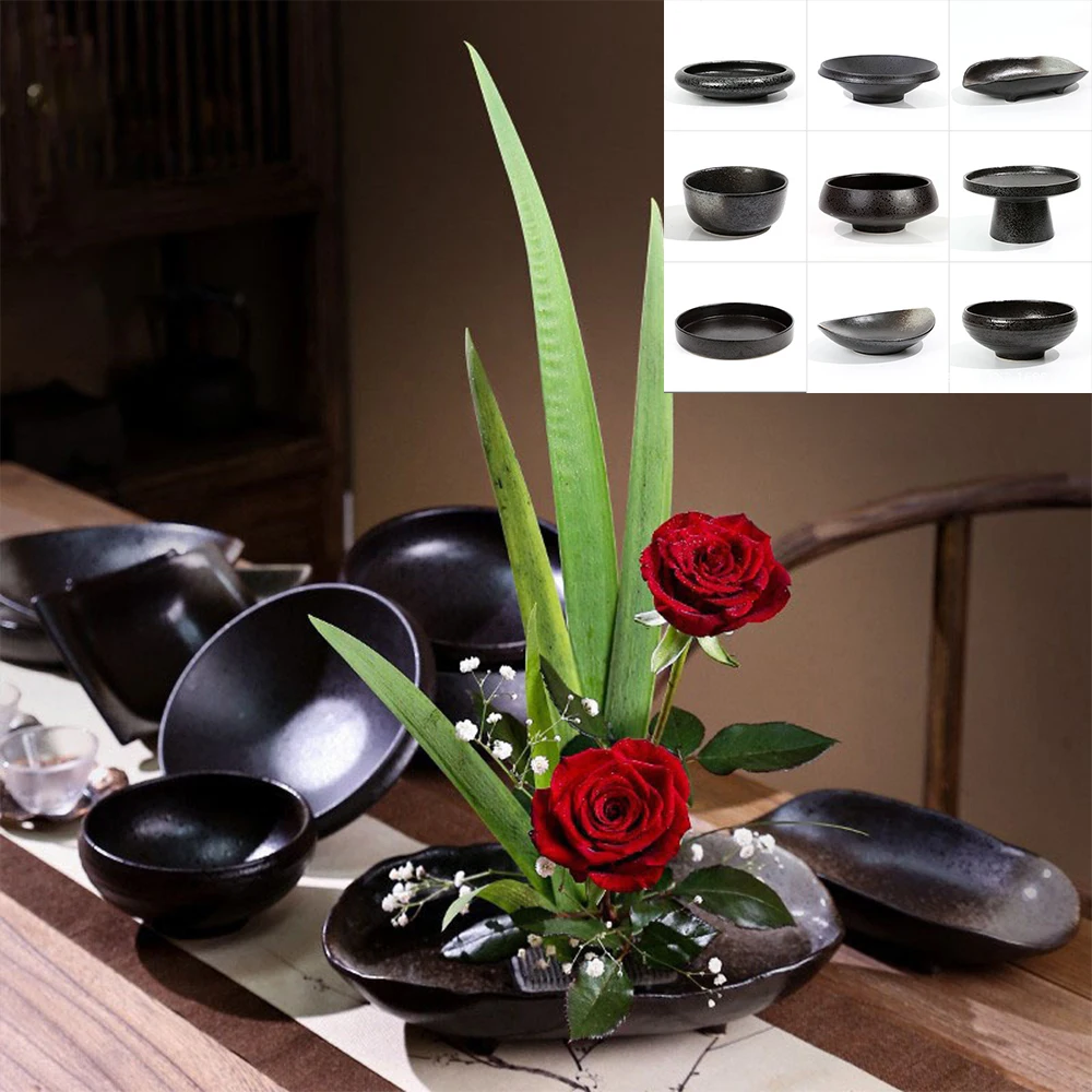 Ikebana Vase Kenzan - زهرية سيراميك ضفدع ياباني ، جهاز