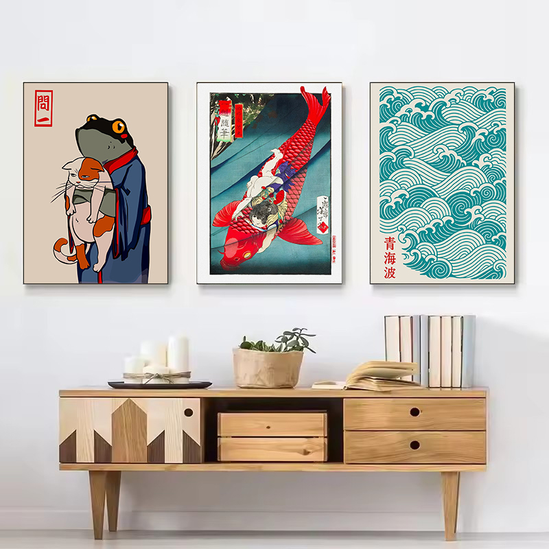 لوحة فنية جدارية بتصميم قط أسو - مراجعة Japanese Culture Lifestyle وسعره
