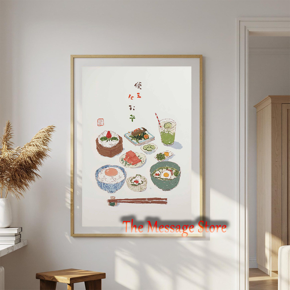 لوحة قماشية بتصميم ياباني لطيف - مراجعة Japanese Food Lifestyle وسعره